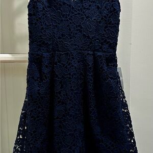 Astr Women's Navy Lace Formal Dress